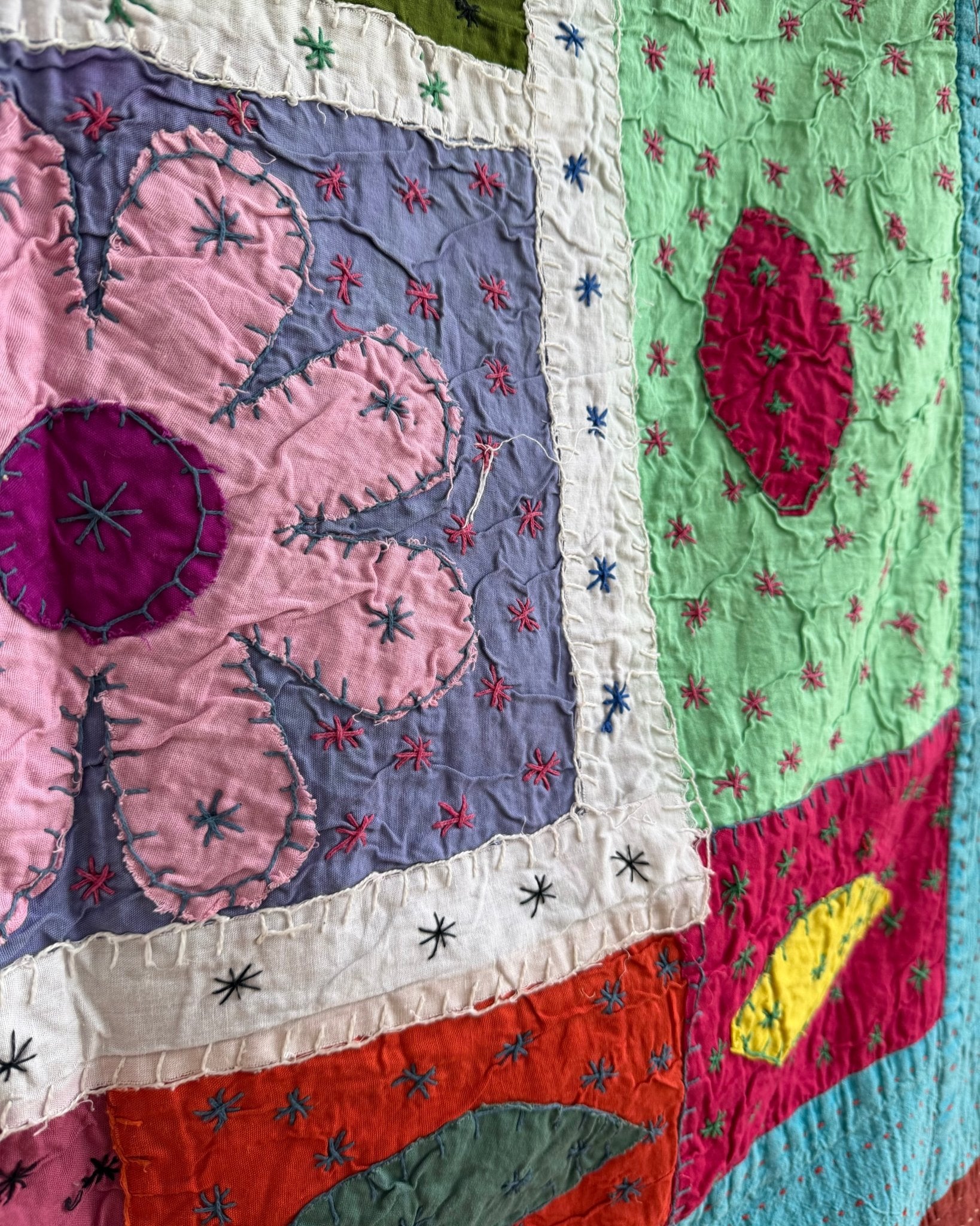 Patchwork Hand Stitched Jogi Bedspread 06 - King Size - Biggs & Hill