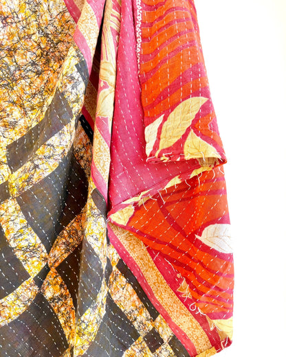 Sari Fabric Kantha Quilt 18 - Biggs & Hill