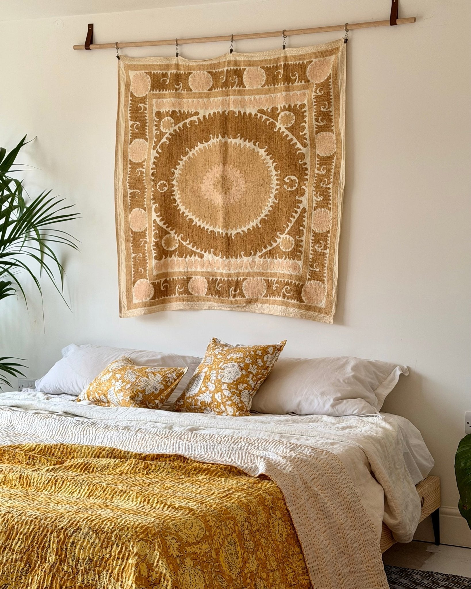 Uzbek Suzani Wall Hanging With Cotton Hand Embroidery 02 - Biggs & Hill