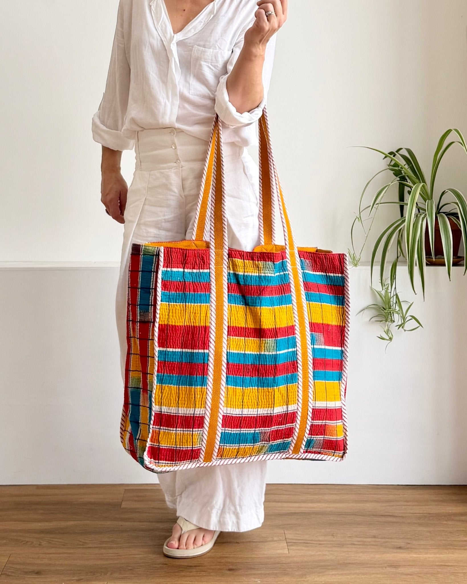 XL Vintage Kantha Tote Bag 11 - Biggs & Hill