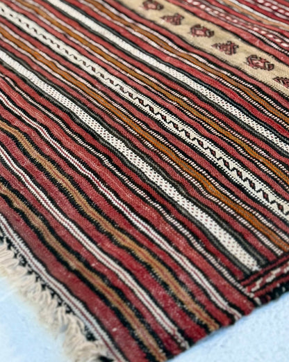 Red and Yellow Vintage Afghan Kilim Rug - Biggs & Hill