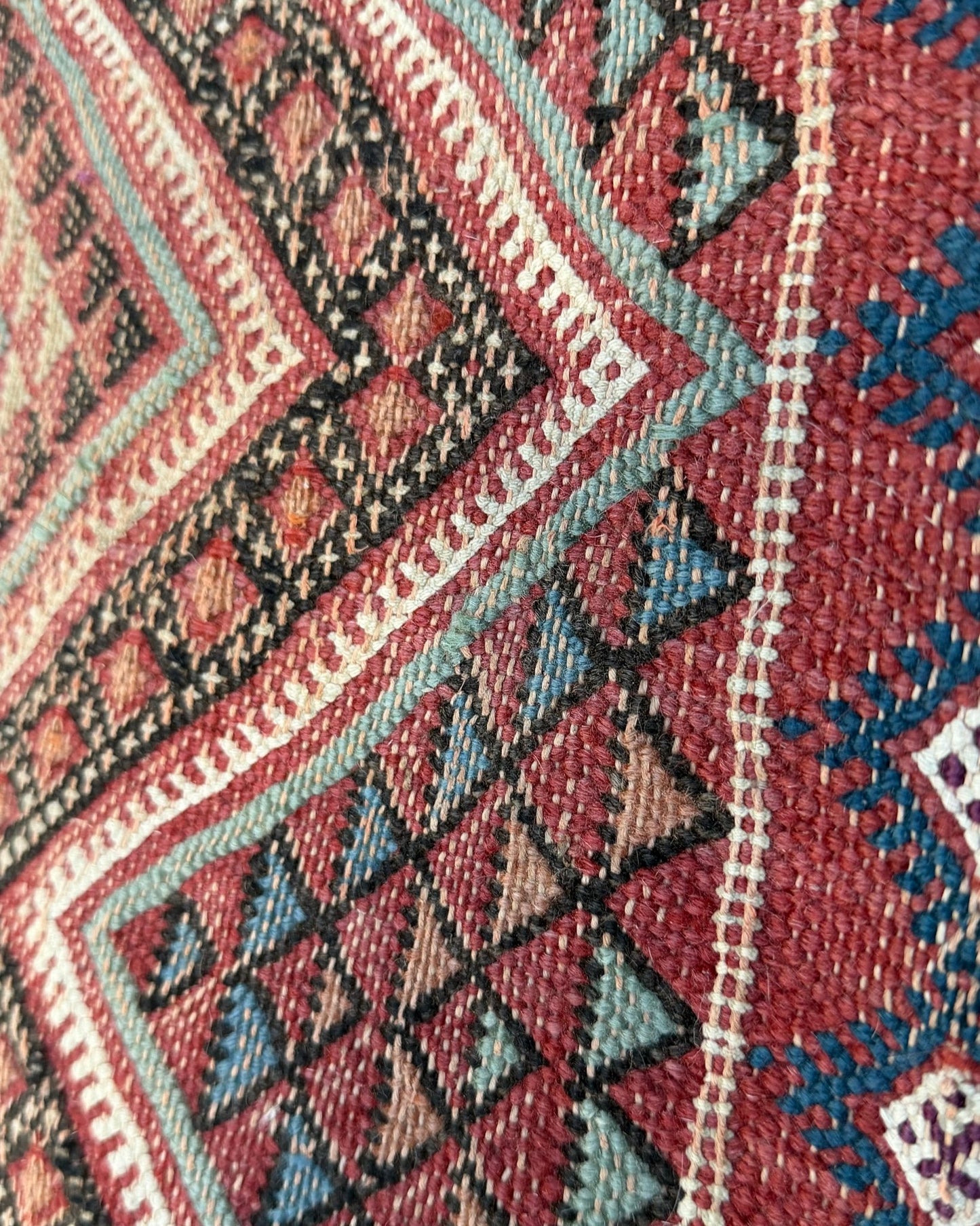 Vintage Afghan Handwoven Wool Tribal Soumac Area Rug - Biggs & Hill
