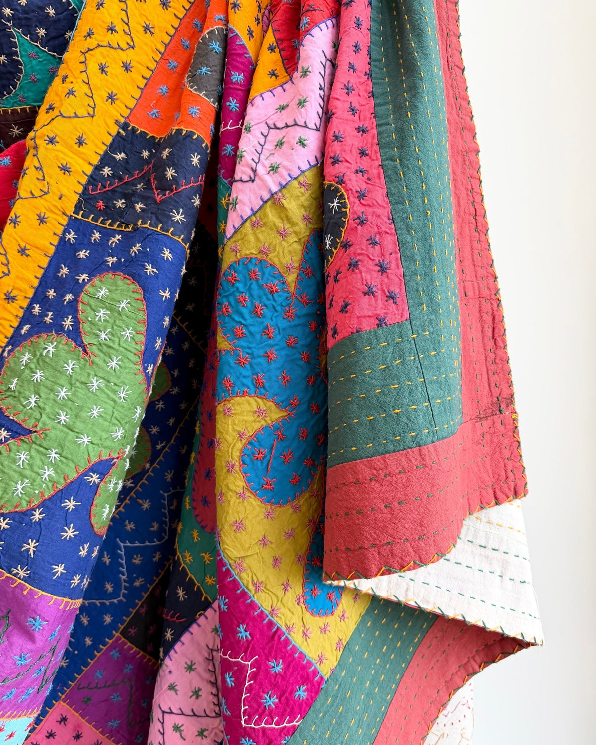 Patchwork Hand Stitched Jogi Bedspread 11 - King Size - Biggs & Hill