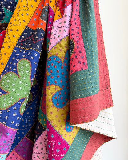 Patchwork Hand Stitched Jogi Bedspread 11 - King Size - Biggs & Hill