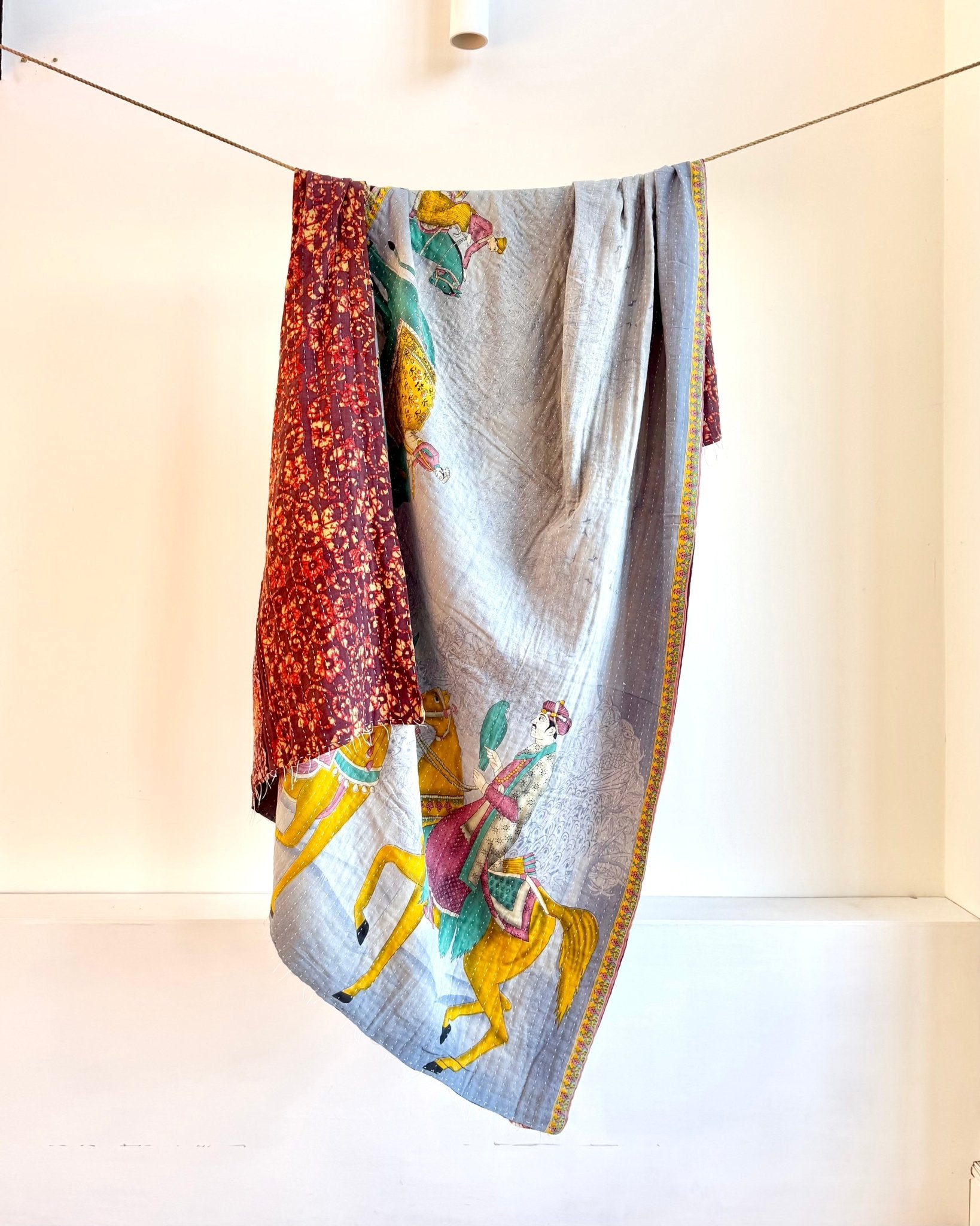 Sari Fabric Kantha Quilt 21 - Biggs & Hill