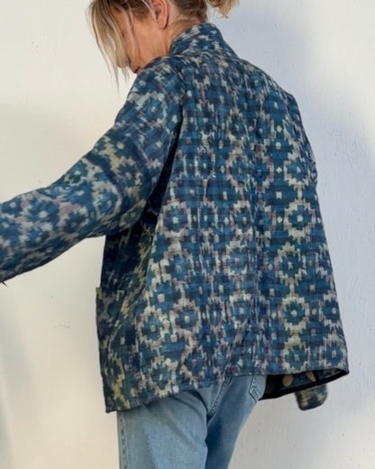Índigo Printed Kantha Jacket