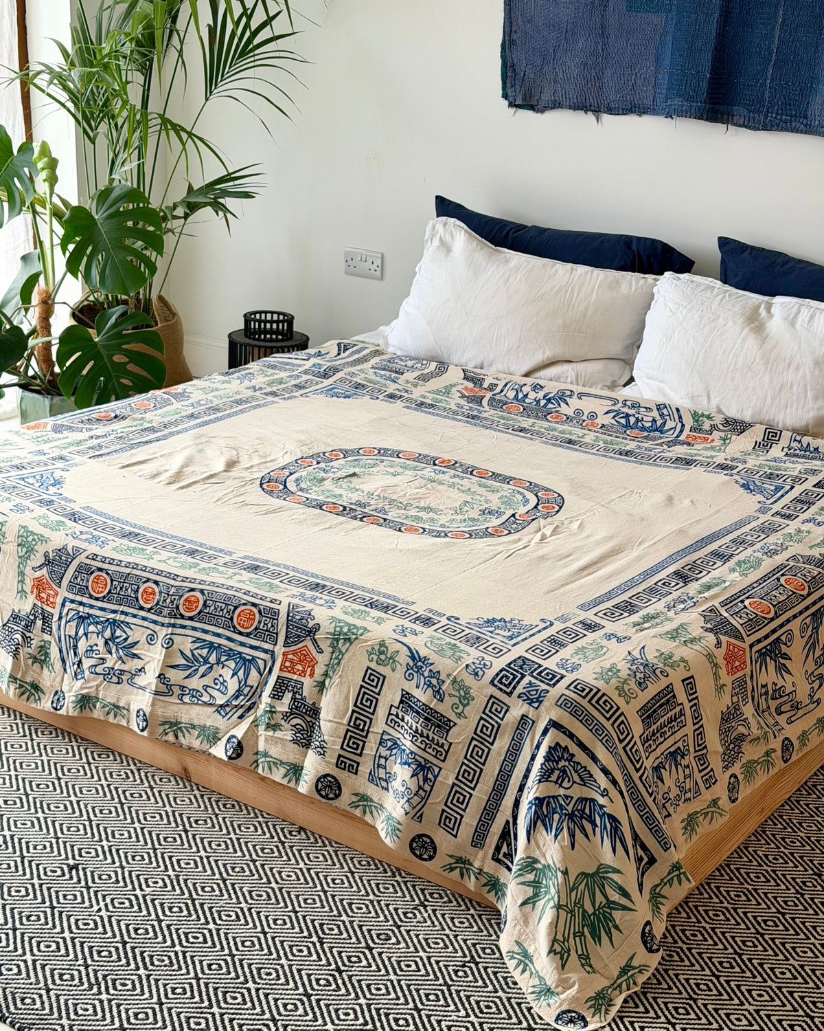 Chinese Double Sided Printed Textile or Bedcover - Biggs & Hill