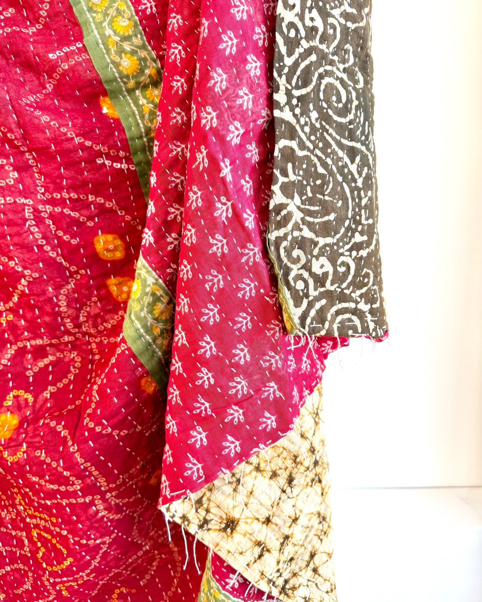 Sari Fabric Kantha Quilt 23 - Biggs & Hill