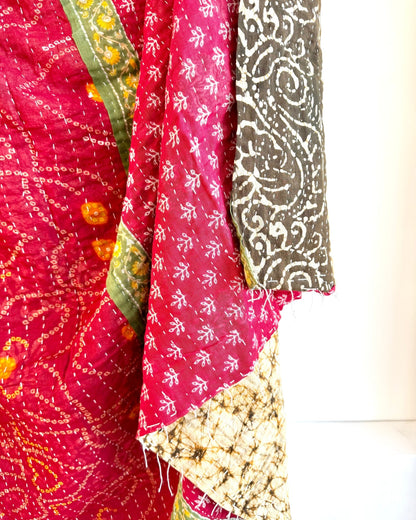 Sari Fabric Kantha Quilt 23 - Biggs & Hill