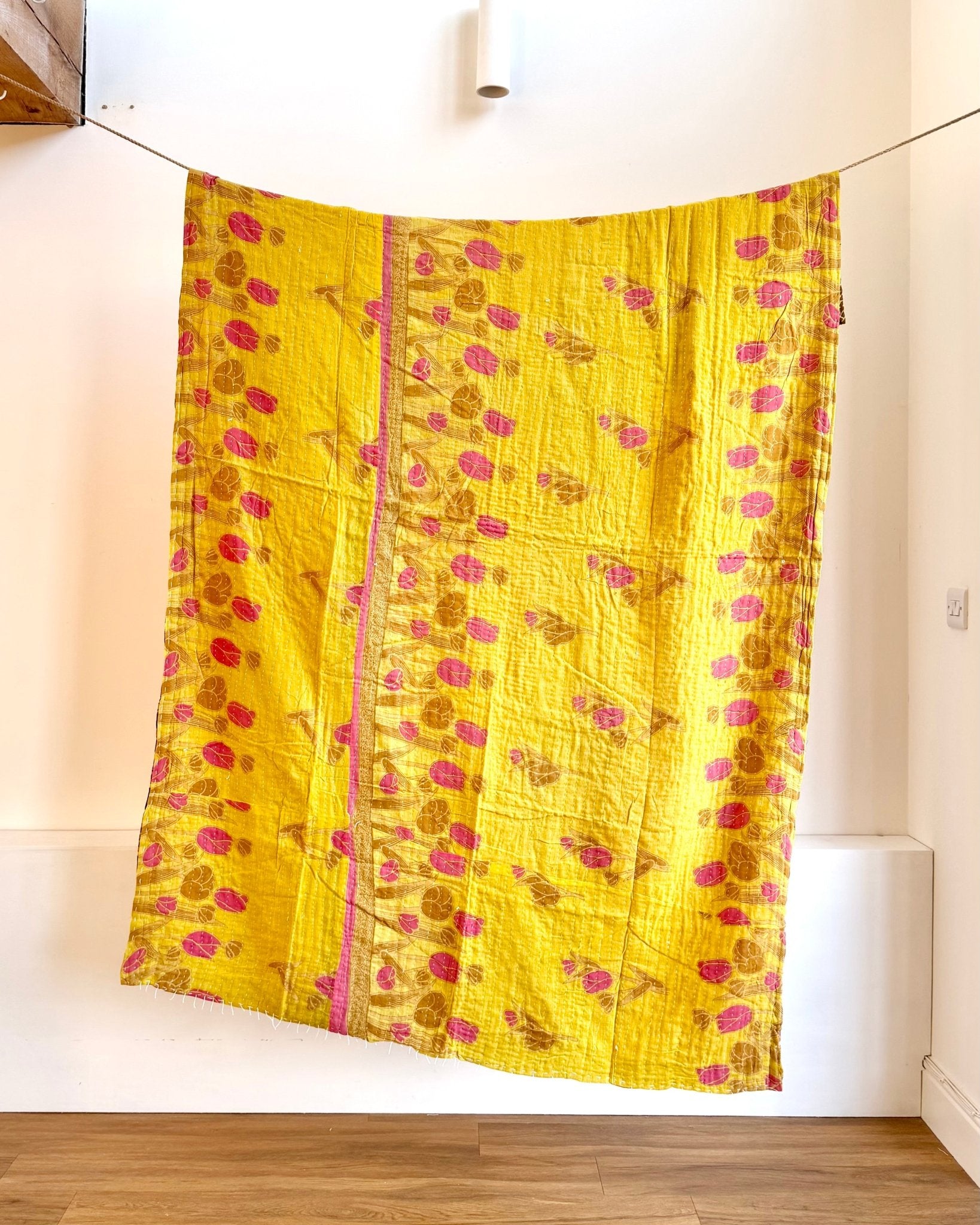 Sari Fabric Kantha Quilt 32 - Biggs & Hill