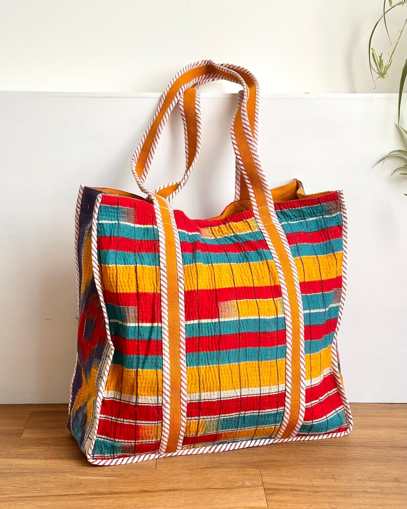 XL Vintage Kantha Tote Bag 11 - Biggs & Hill