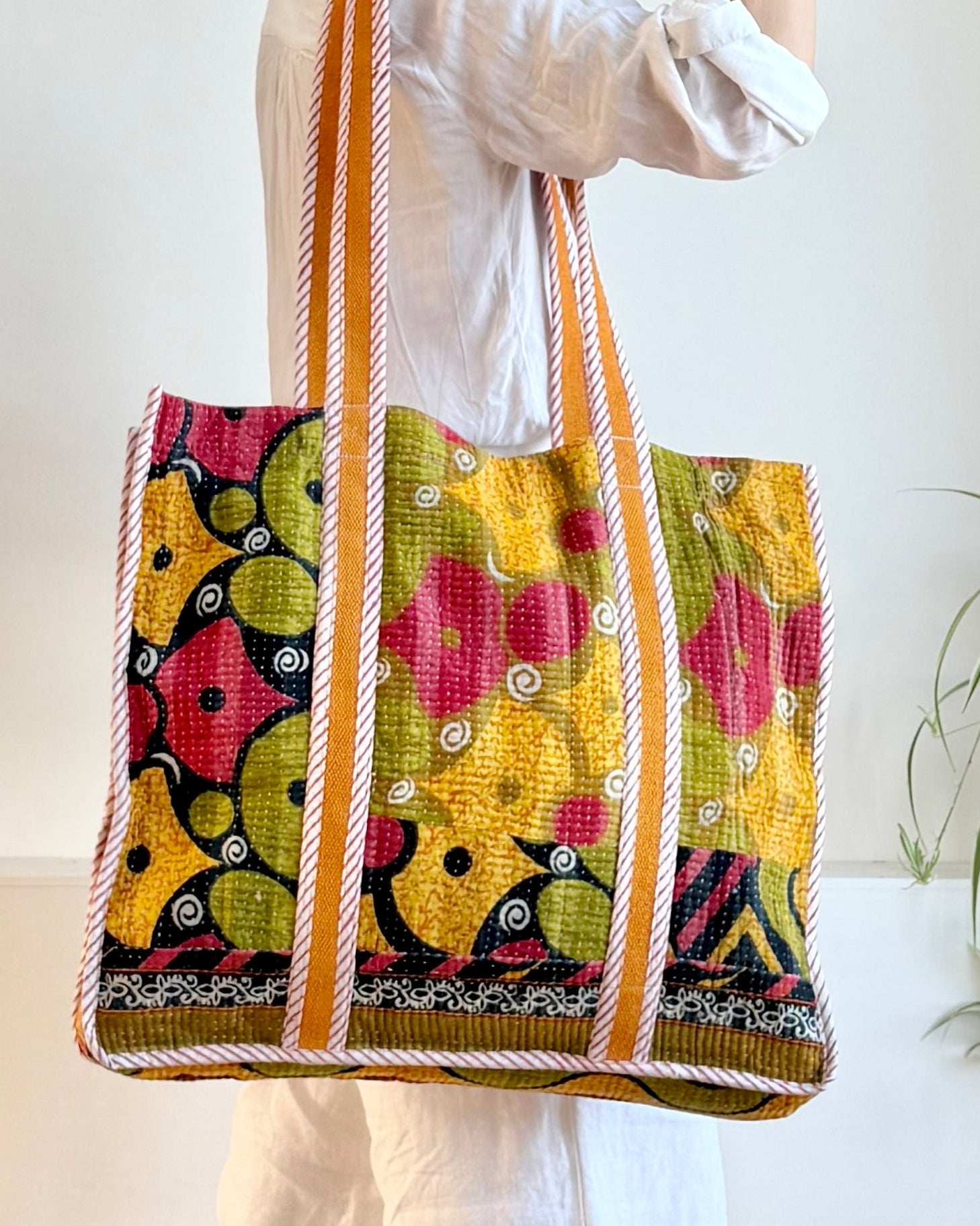 XL Vintage Kantha Tote Bag 17 - Biggs & Hill