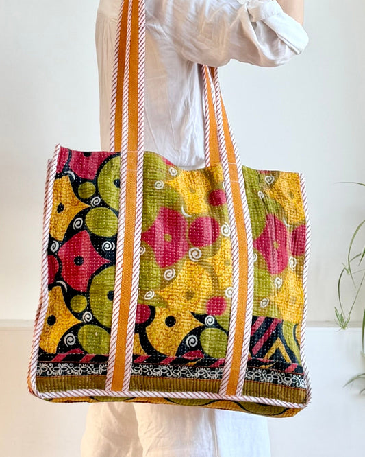 XL Vintage Kantha Tote Bag 17 - Biggs & Hill