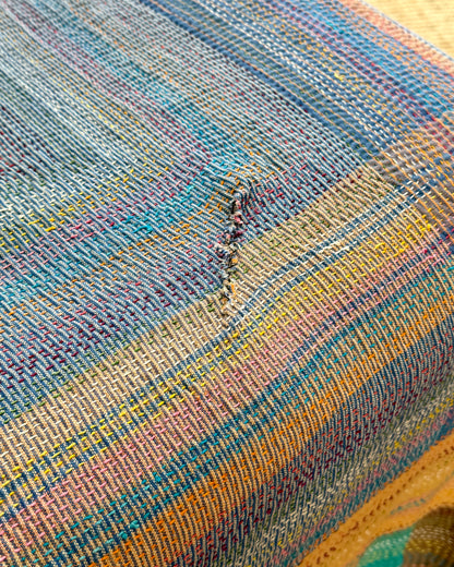 Vintage Embroidered Ralli Quilt in Black and Blue