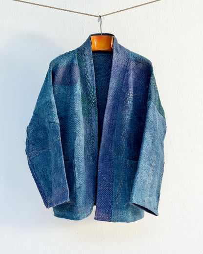 Índigo Printed Kantha Jacket