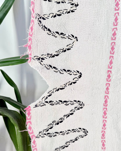 Project Kantha Quilt: White Nakshi Kantha With Tree Of Life Embroidery