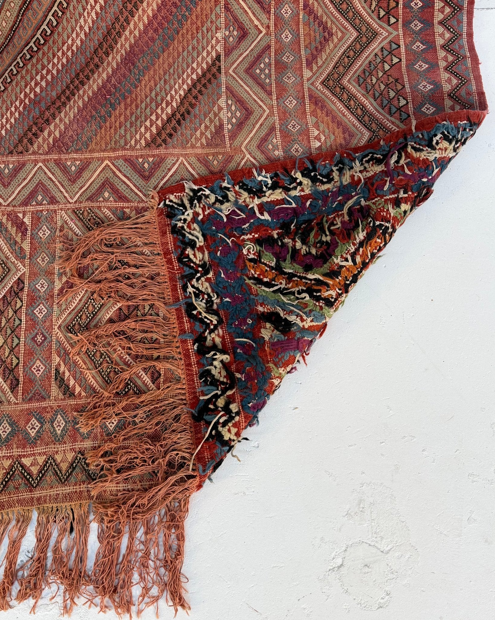 Vintage Afghan Handwoven Wool Tribal Soumac Area Rug - Biggs & Hill