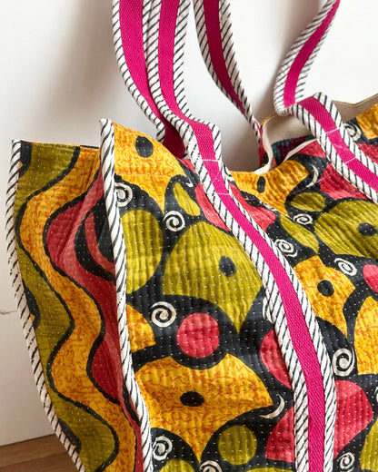 XL Vintage Kantha Tote Bag 20 - Biggs & Hill