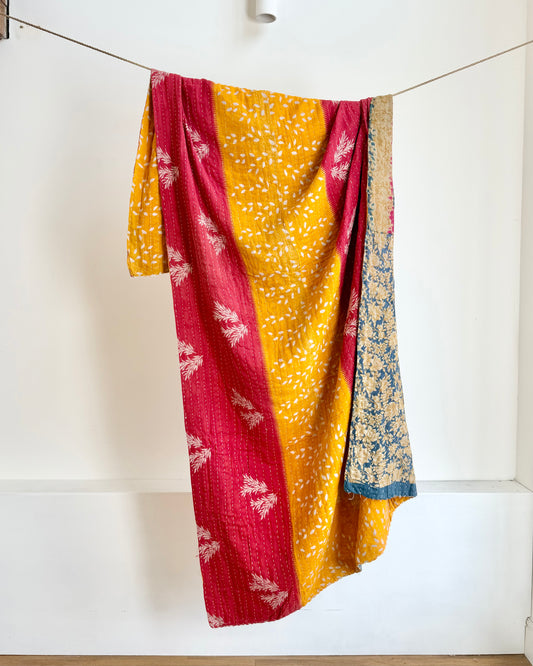 Vintage Sari Kantha Quilt #3
