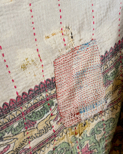 Project Kantha Quilt: Large Scale Print in Beige and Yellow - Biggs & Hill