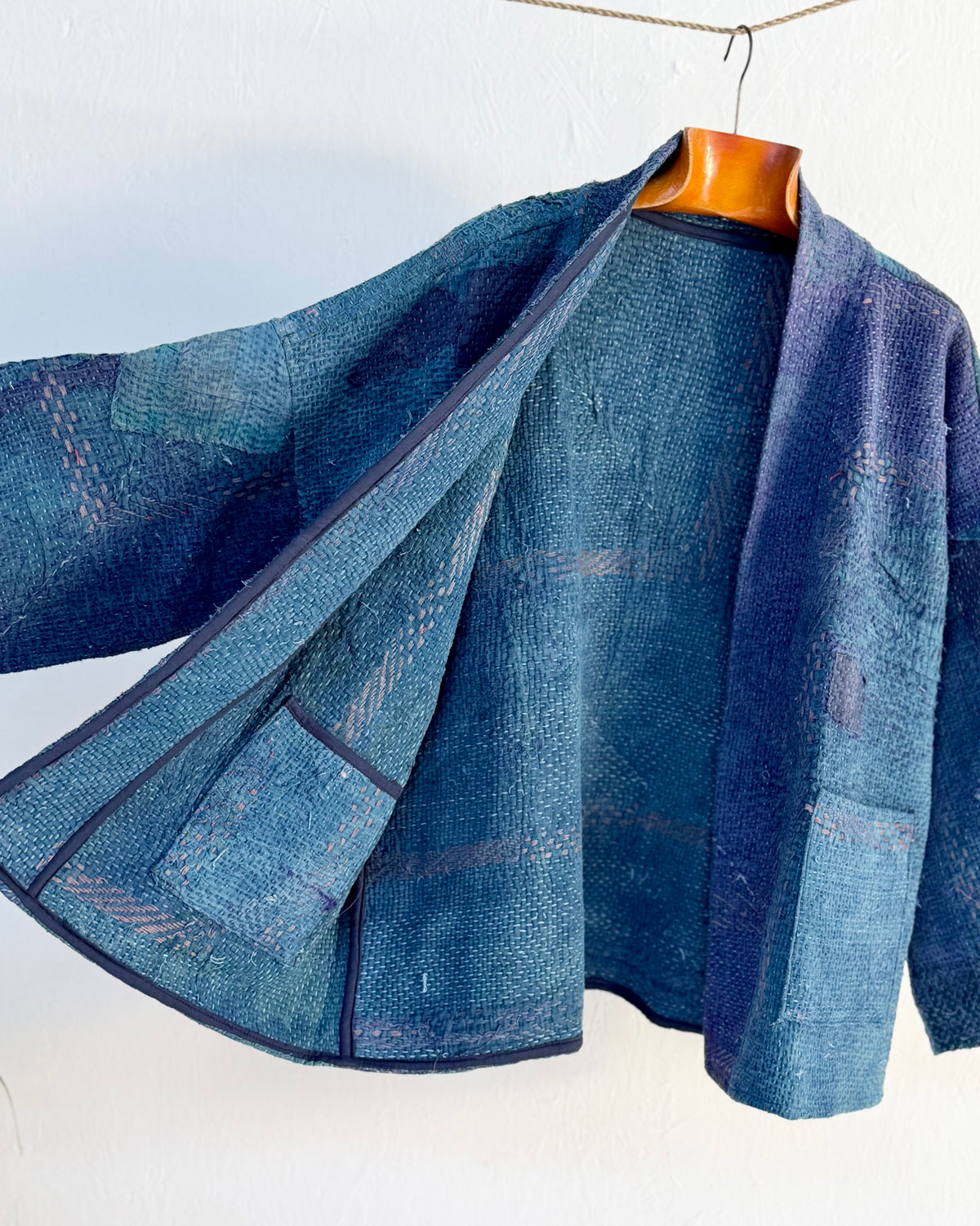 Índigo Printed Kantha Jacket