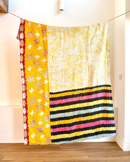 Sari Fabric Kantha Quilt 29 - Biggs & Hill