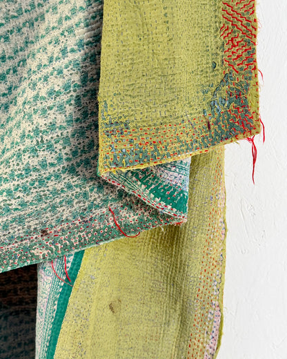 Project Kantha Quilt: Green and Blue