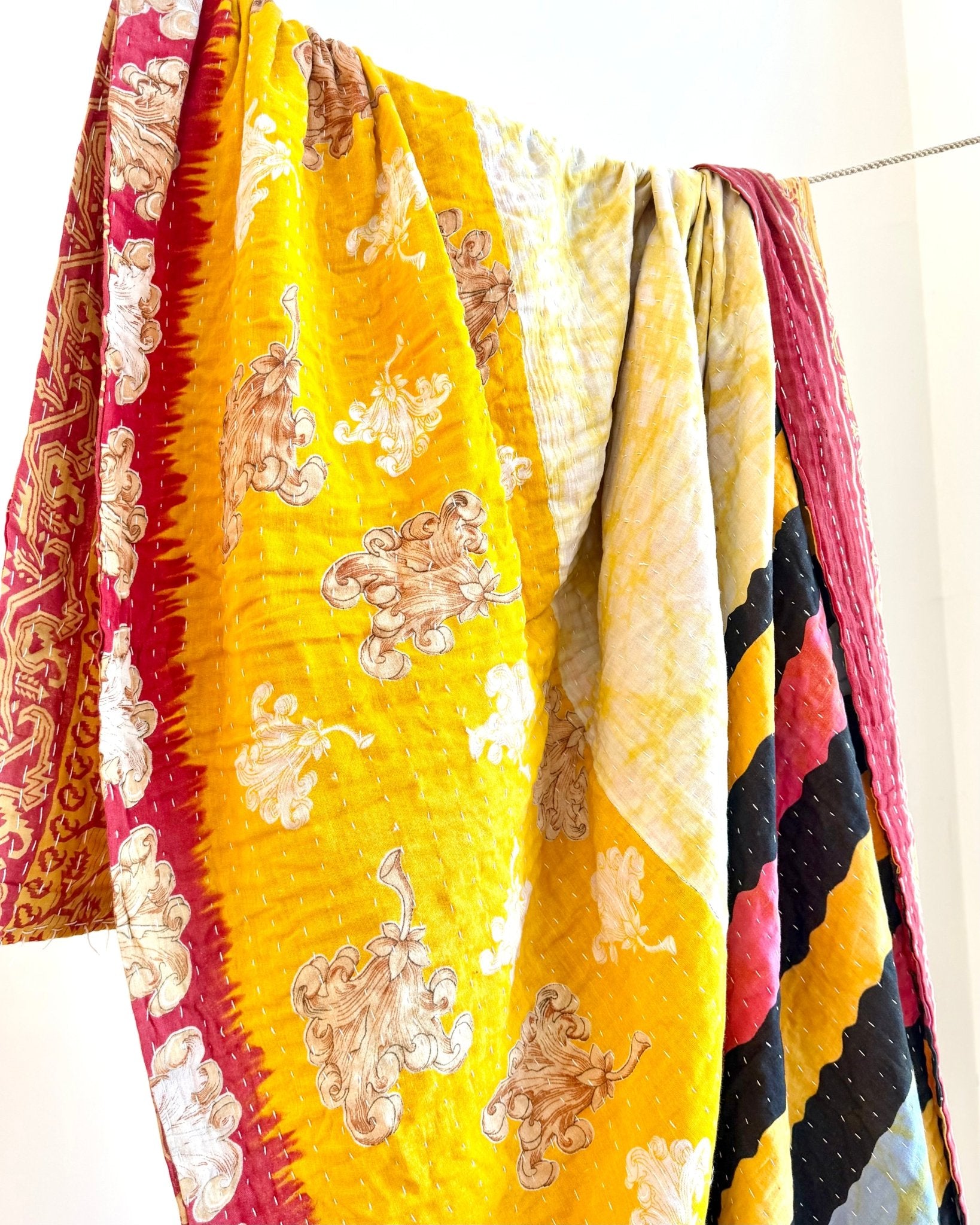 Sari Fabric Kantha Quilt 29 - Biggs & Hill