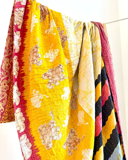 Sari Fabric Kantha Quilt 29 - Biggs & Hill