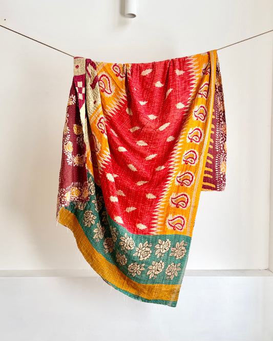 Vintage Sari Kantha Quilt #5