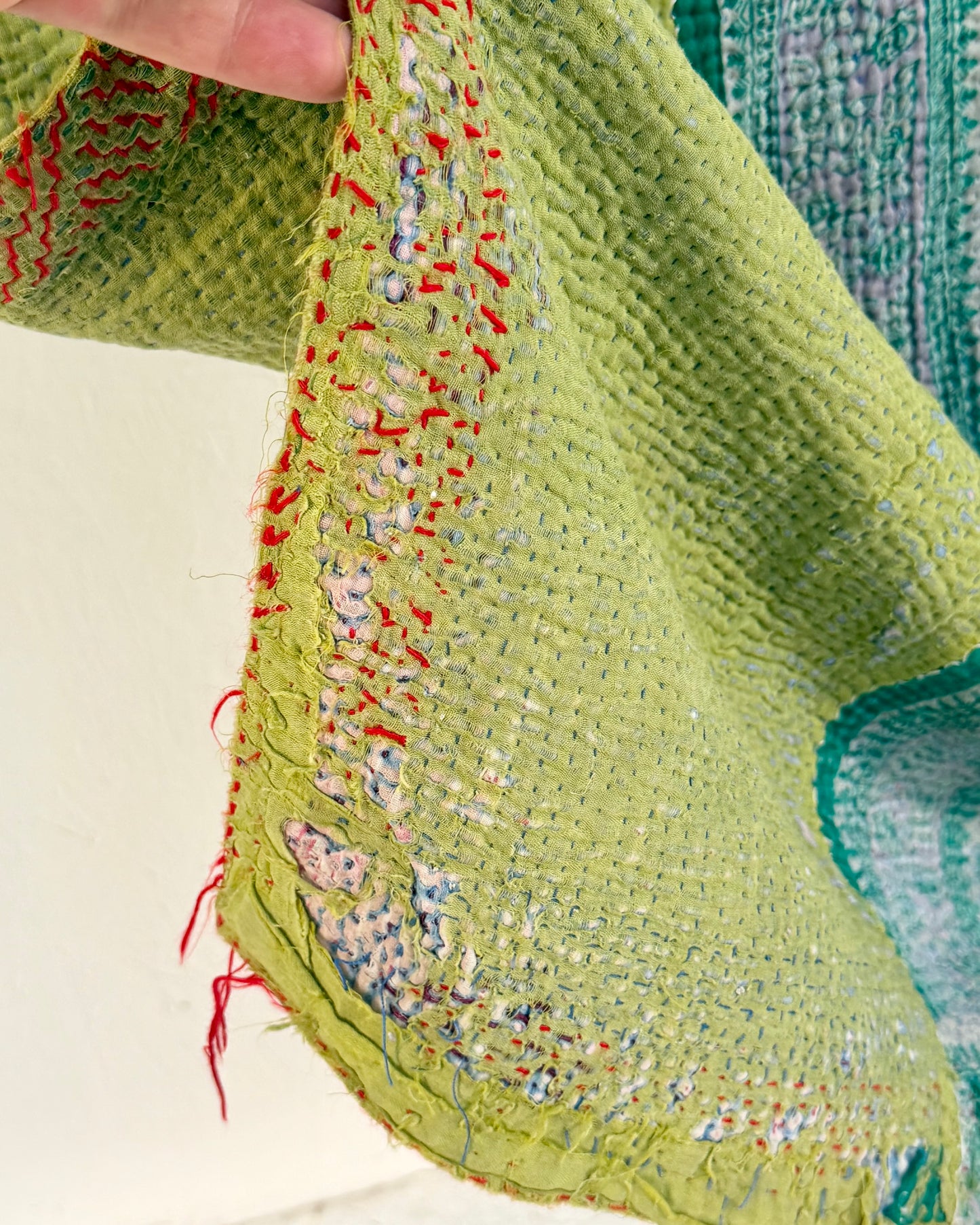 Project Kantha Quilt: Green and Blue