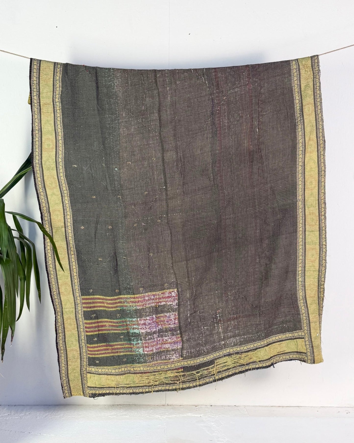 Project Kantha Quilt: Dark Green And Gold - Biggs & Hill