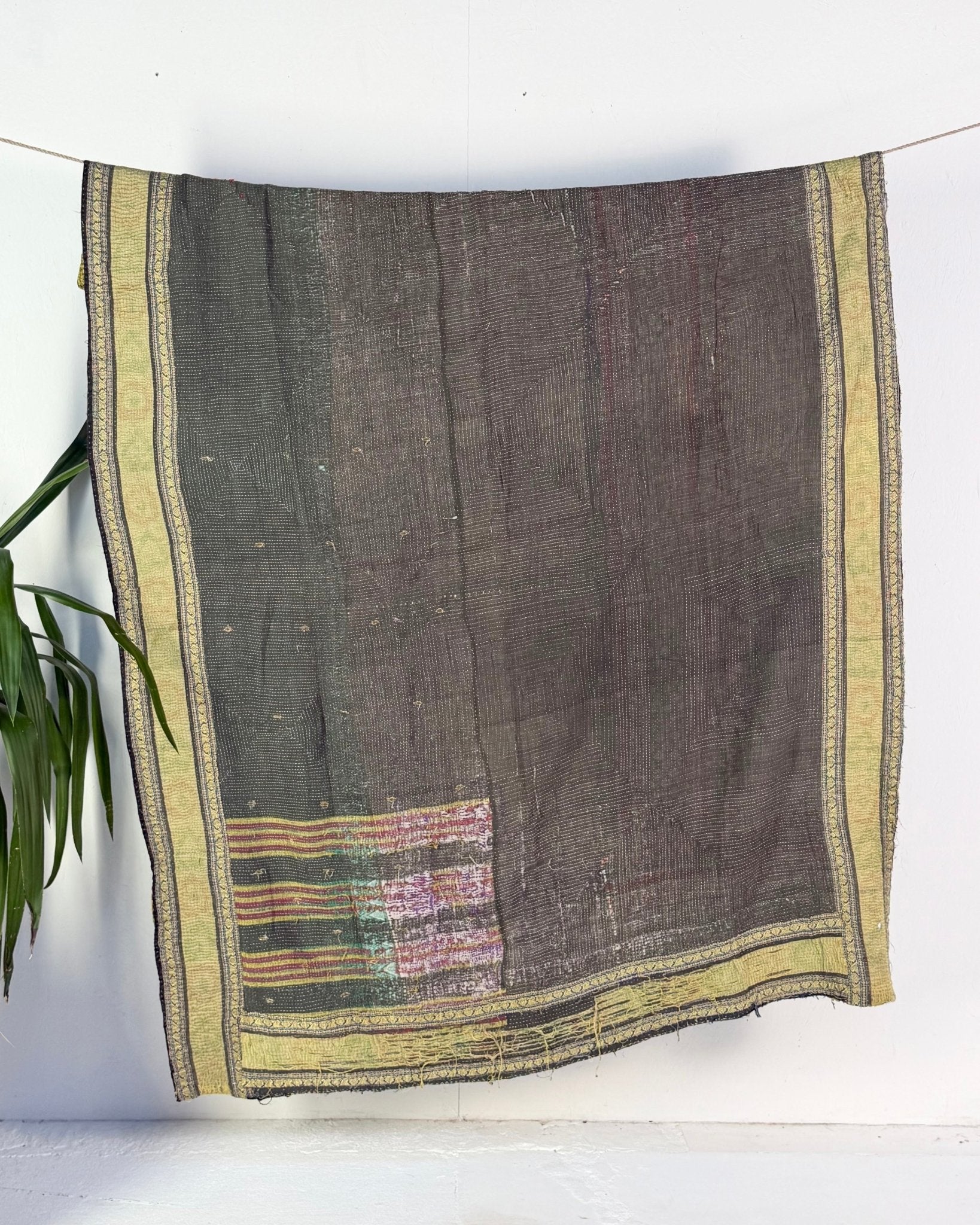 Project Kantha Quilt: Dark Green And Gold - Biggs & Hill