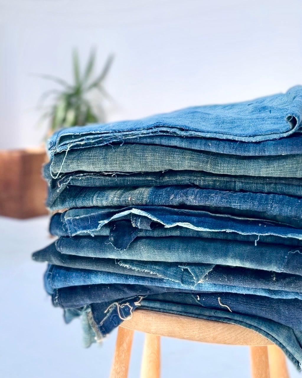 Vintage Handloom Indigo Cotton from Laos