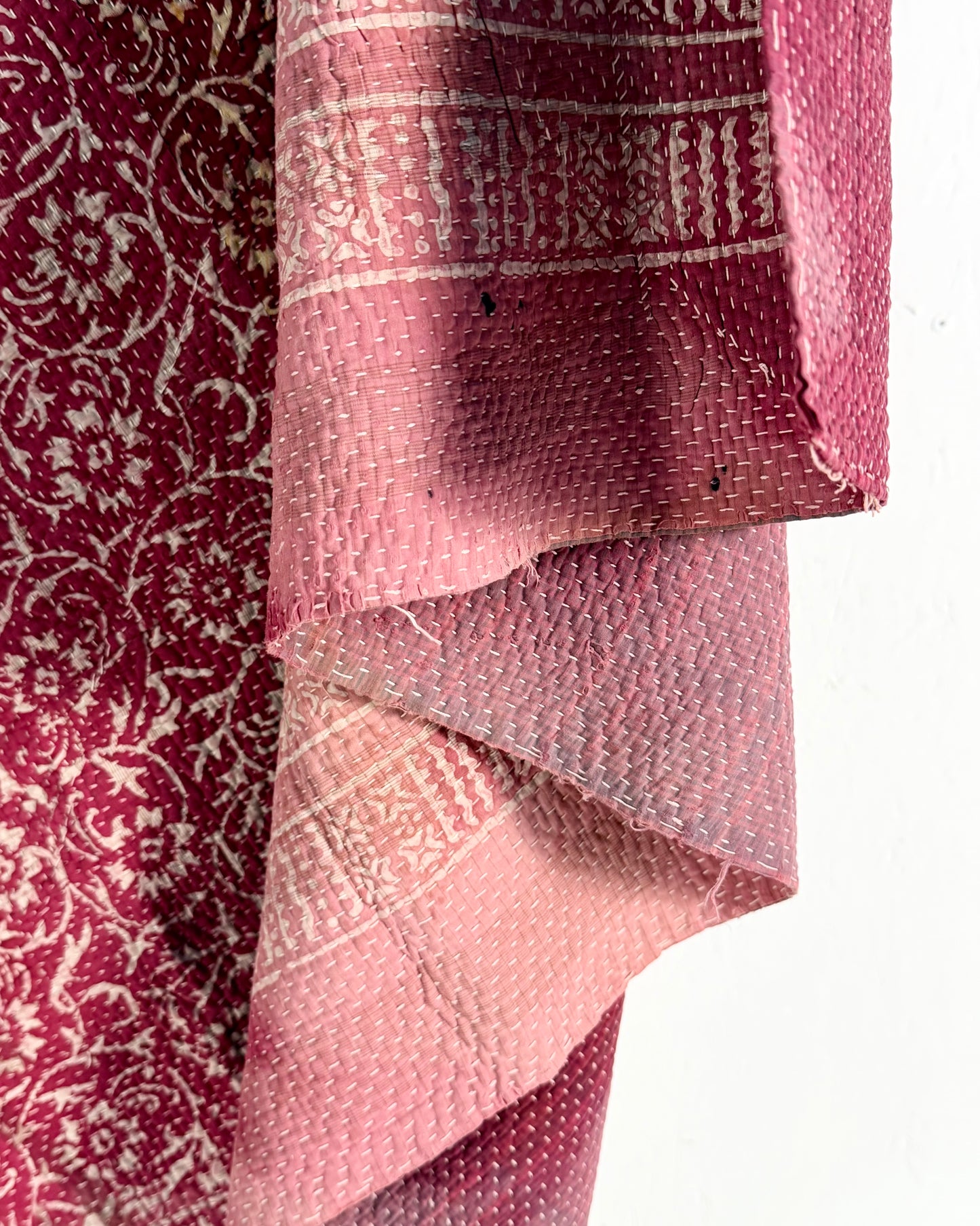 Project Kantha Quilt: Red with Resist Block Print