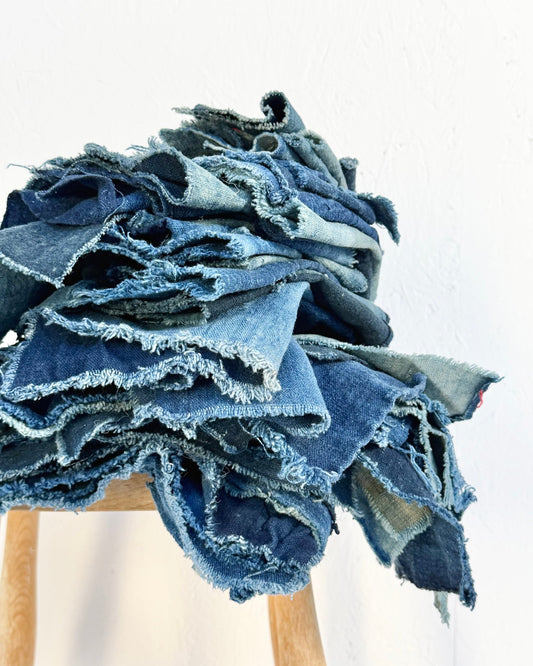 Vintage Indigo Cotton Boro/ Sashiko Craft Fabric - Biggs & Hill