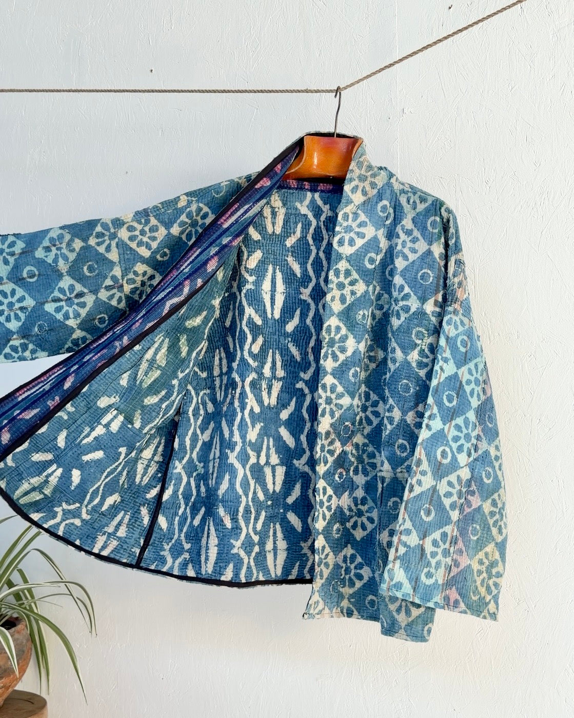 Índigo Printed Kantha Jacket