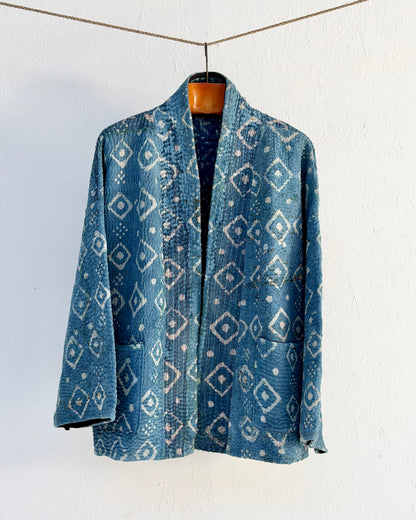 Índigo Printed Kantha Jacket