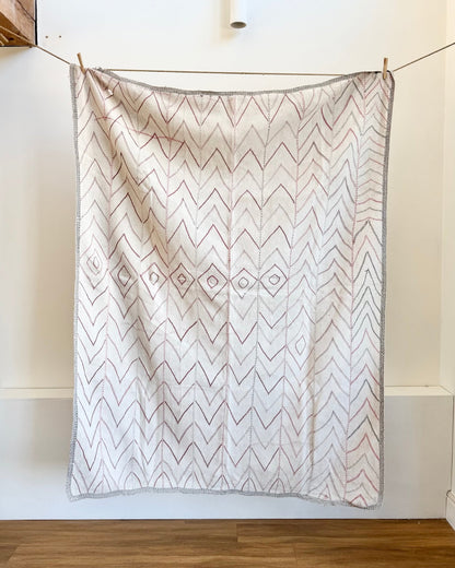 Project Kantha Quilt: Large Nakshi Kantha With Zig Zag Embroidery - Biggs & Hill