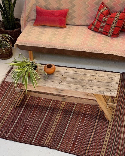 Red and Yellow Vintage Afghan Kilim Rug - Biggs & Hill