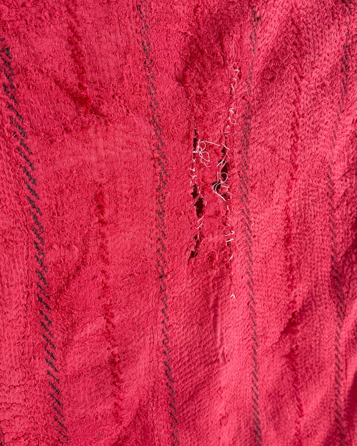 Project Kantha Quilt: Embroidered Deep Pink
