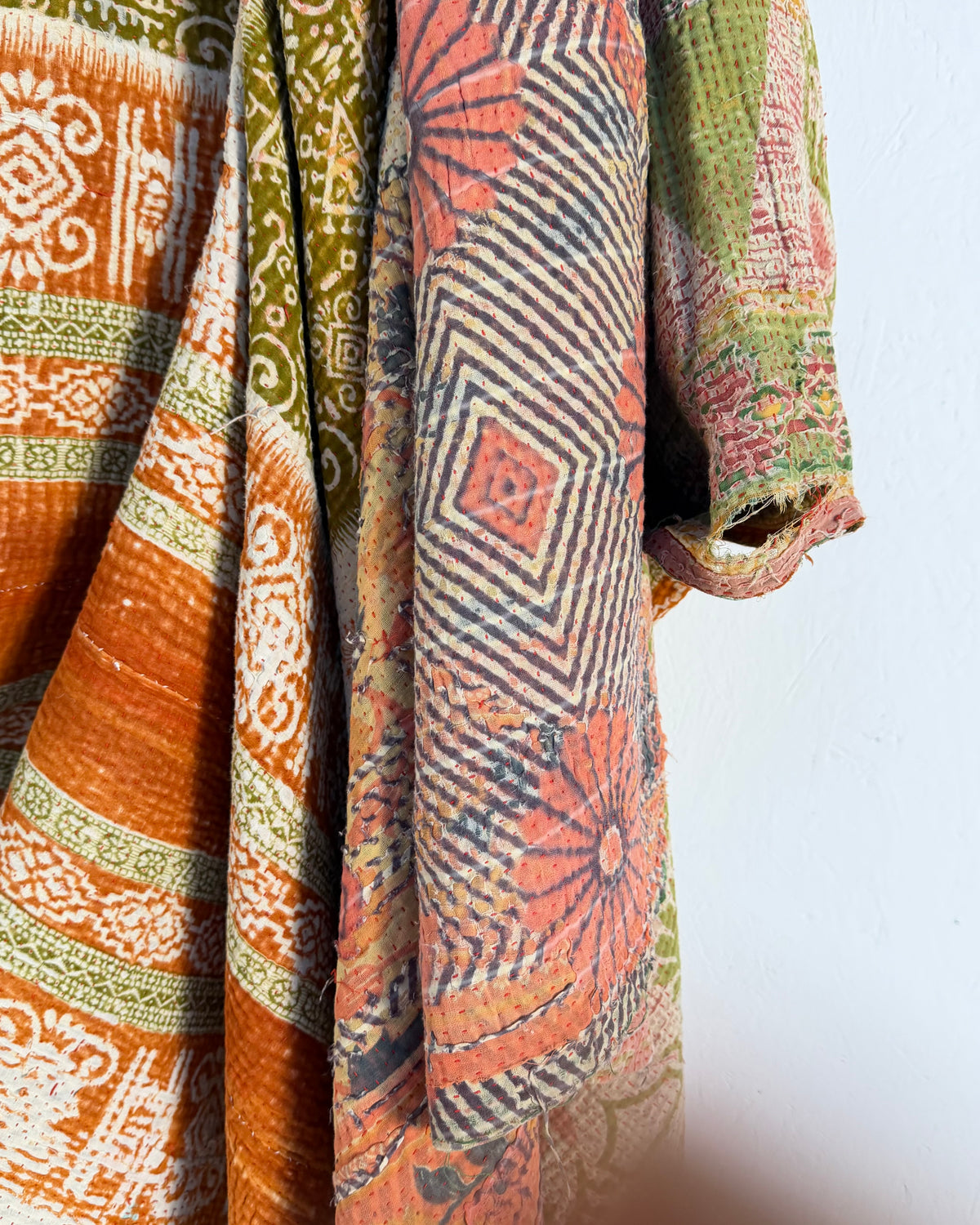 Project Kantha Quilt: Green and Orange