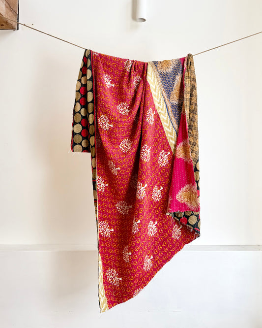 Vintage Sari Kantha Quilt #2
