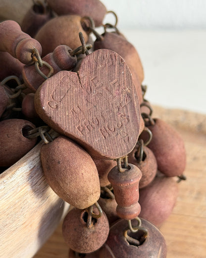 Vintage French Lourdes Rosary (Chapelet) – Wooden Pilgrimage Beads