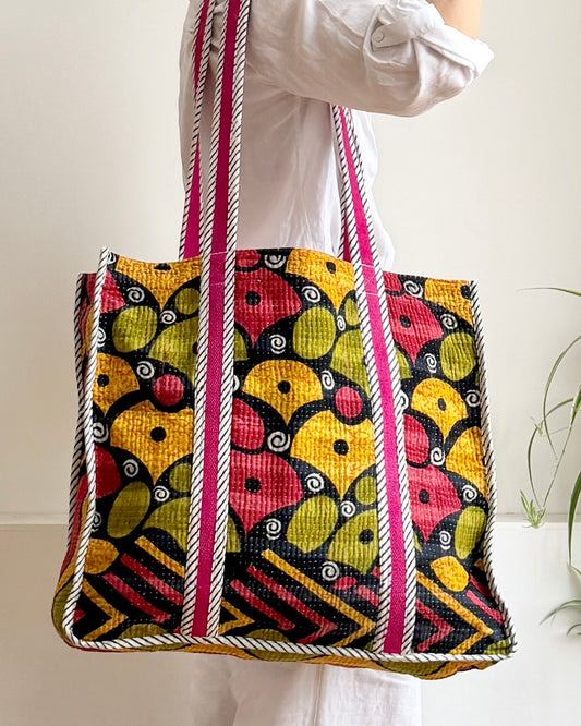 XL Vintage Kantha Tote Bag 03 - Biggs & Hill