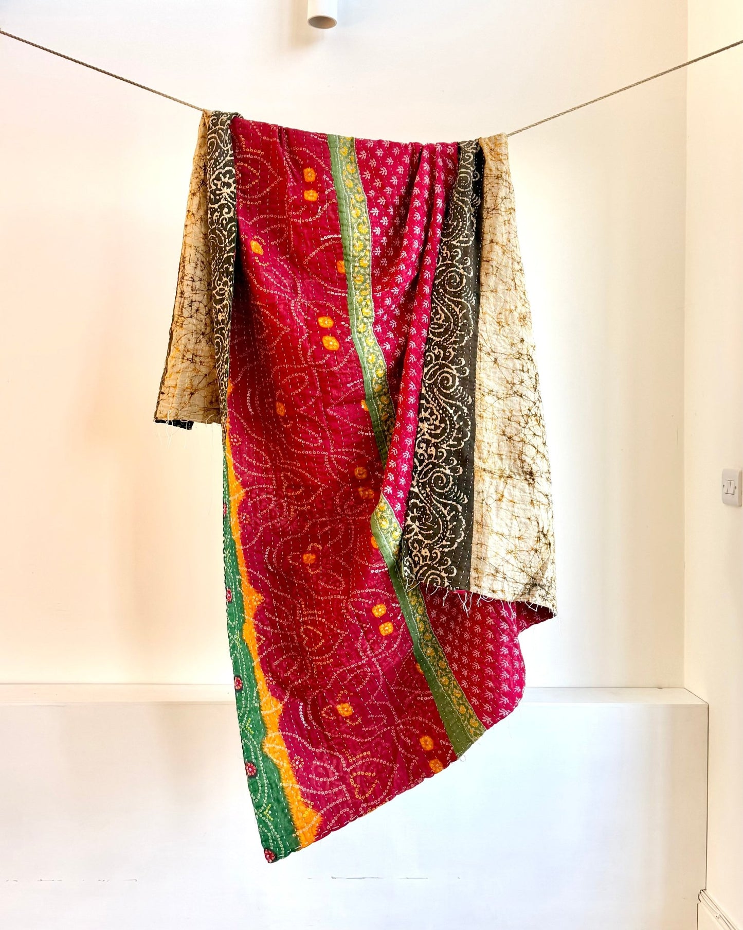 Sari Fabric Kantha Quilt 23 - Biggs & Hill