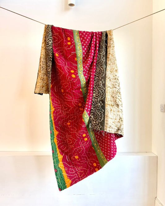 Sari Fabric Kantha Quilt 23 - Biggs & Hill