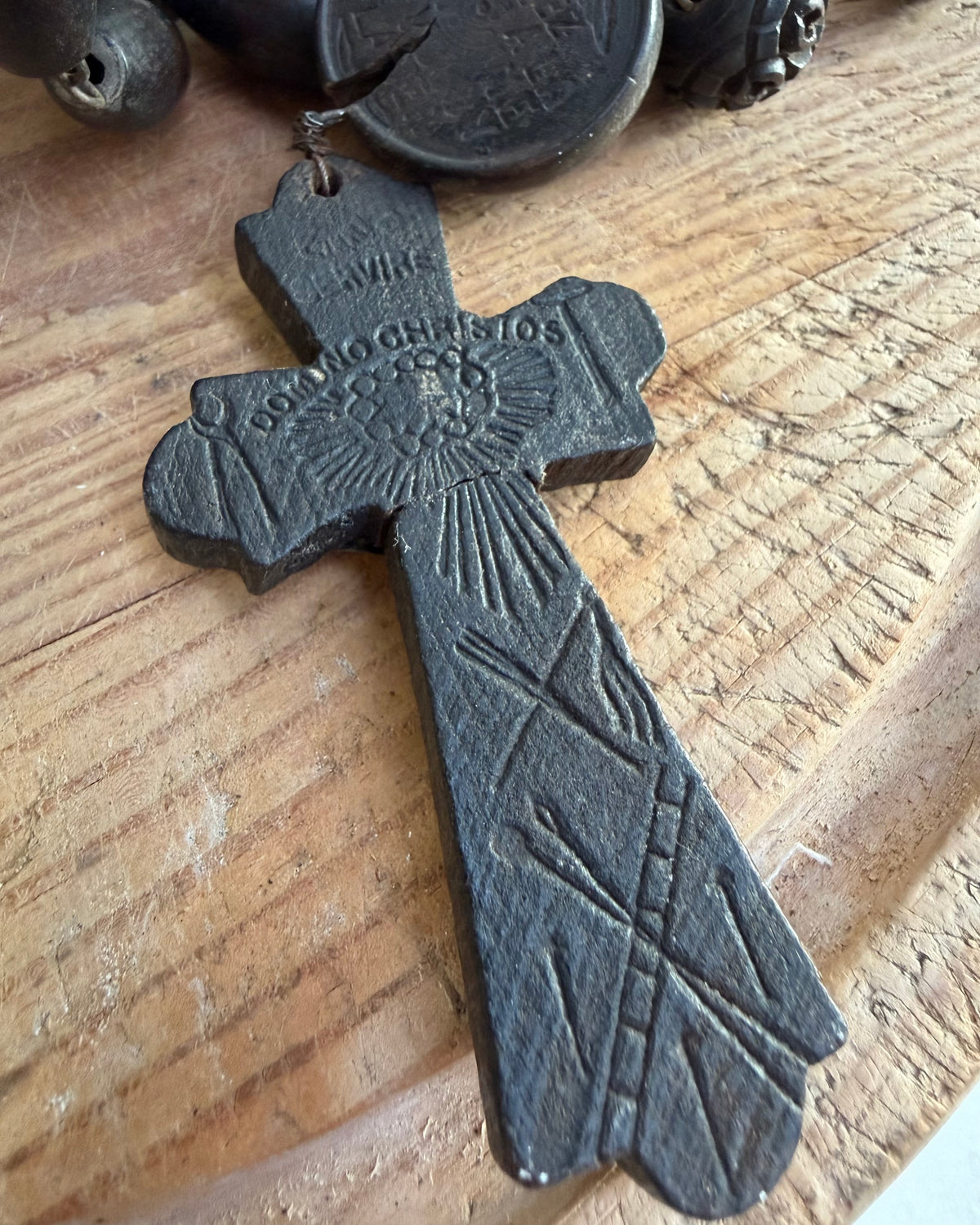 Vintage French Lourdes Ebony Rosary (Chapelet) – Wooden Pilgrimage Beads