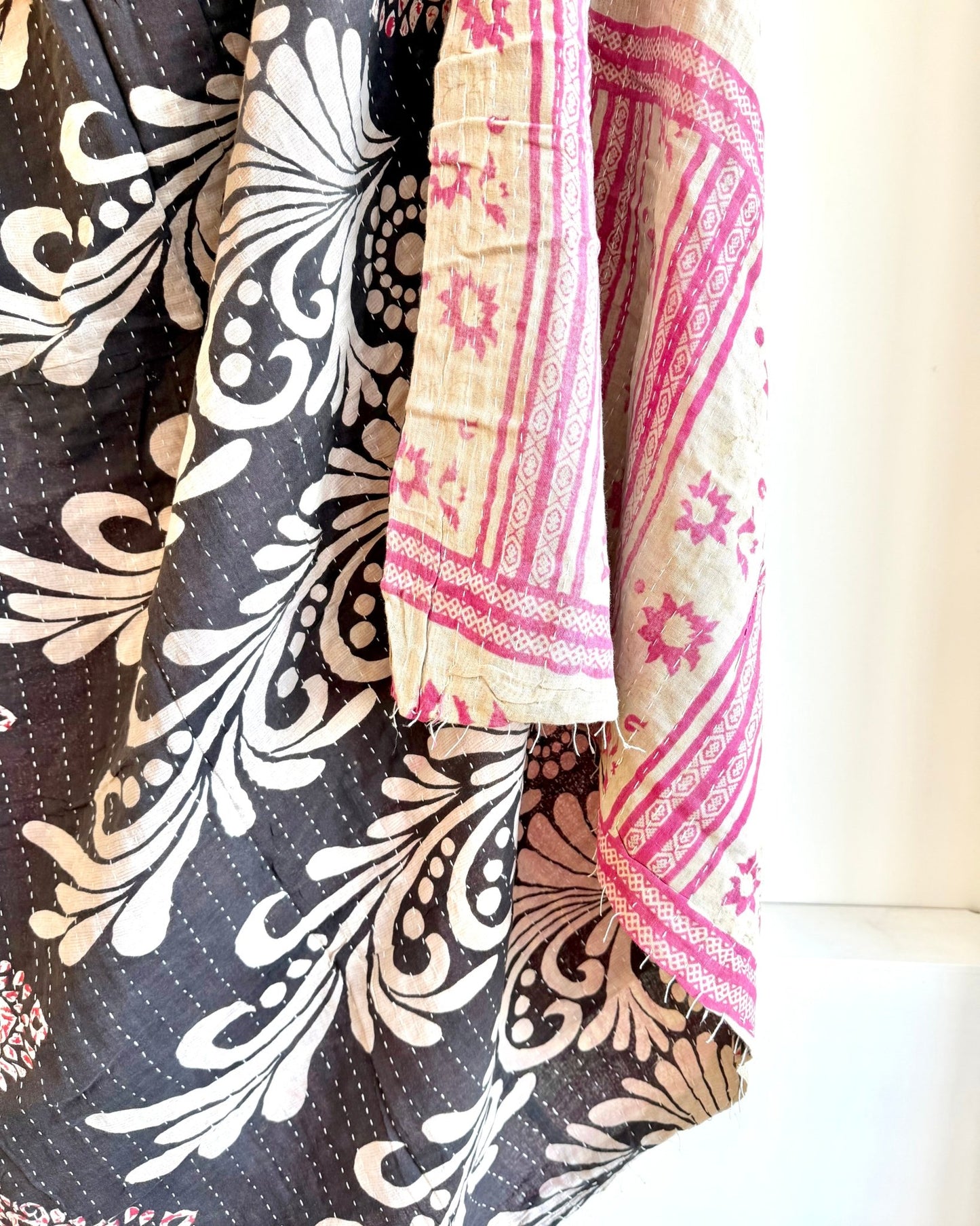 Sari Fabric Kantha Quilt 31 - Biggs & Hill