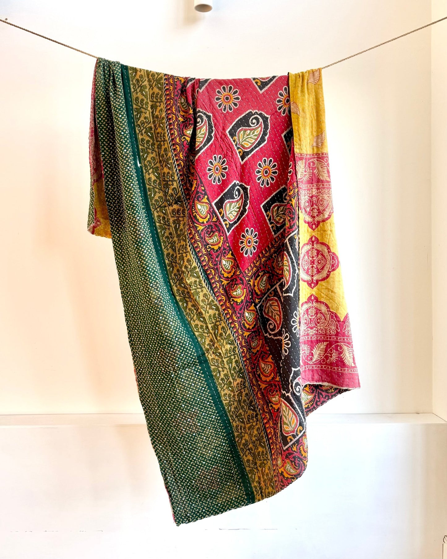 Sari Fabric Kantha Quilt 27 - Biggs & Hill